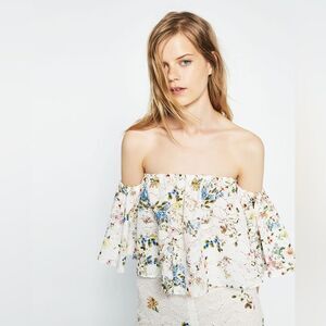 Zara Floral Top- Off Shoulder